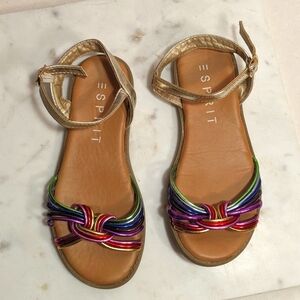 ESPRIT Bonita Rainbow Knot Open Toe Ankle Sandals Girls' 13M EUC